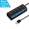 High-Speed USB 2.0 Hub Adapter – 4 or 7 Port USB Splitter with LED Switch for PC & Laptop