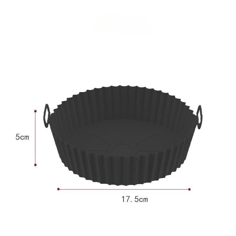 Reusable Silicone Air Fryer Liner Pot – 8 Inch Non-Stick, Oil-Draining, Dishwasher Safe