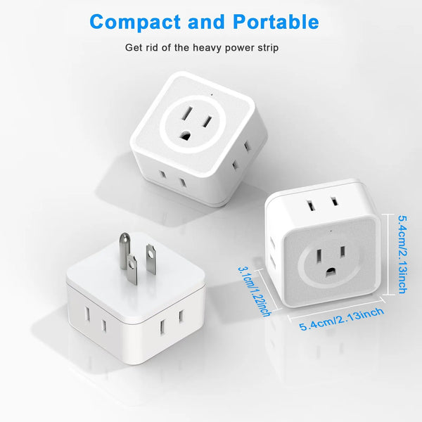5-Way Multi Plug Outlet Extender – Wall Outlet Expander for Home, Office & Travel (US Plug)