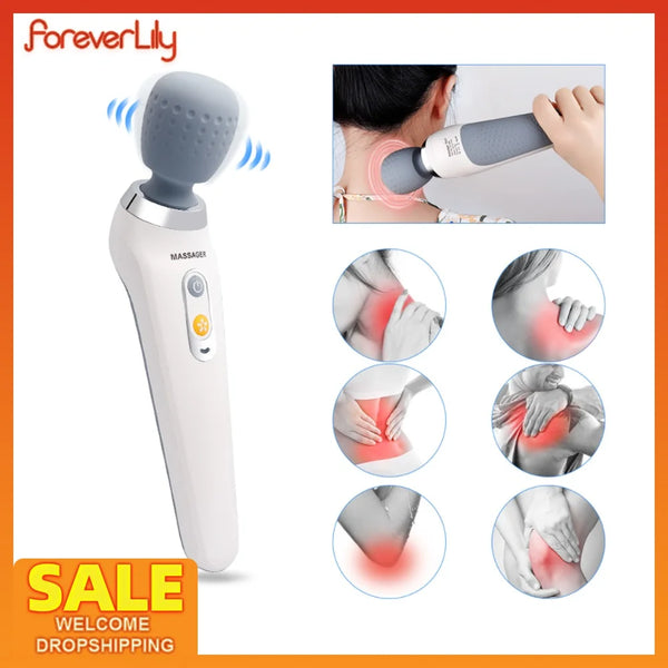USB Handheld Electric Wand Massager – Deep Vibration for Neck, Back & Full Body Relief