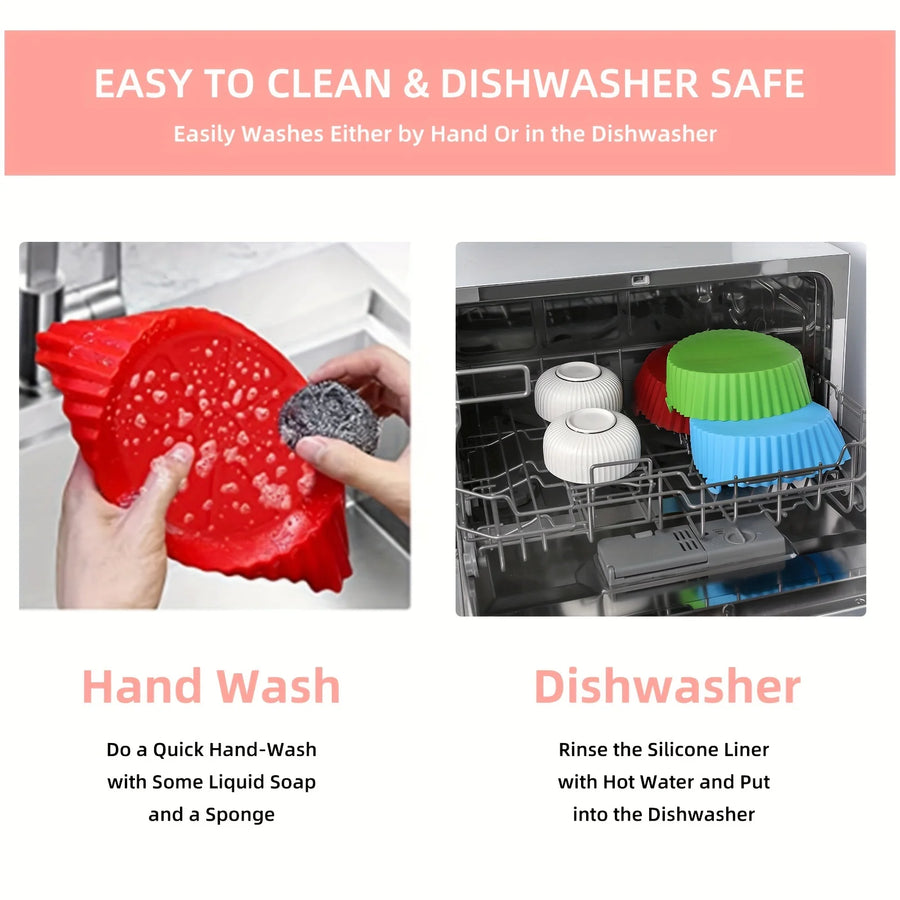 Reusable Square Silicone Air Fryer Liner – Non-Stick, Dishwasher Safe Baking Insert