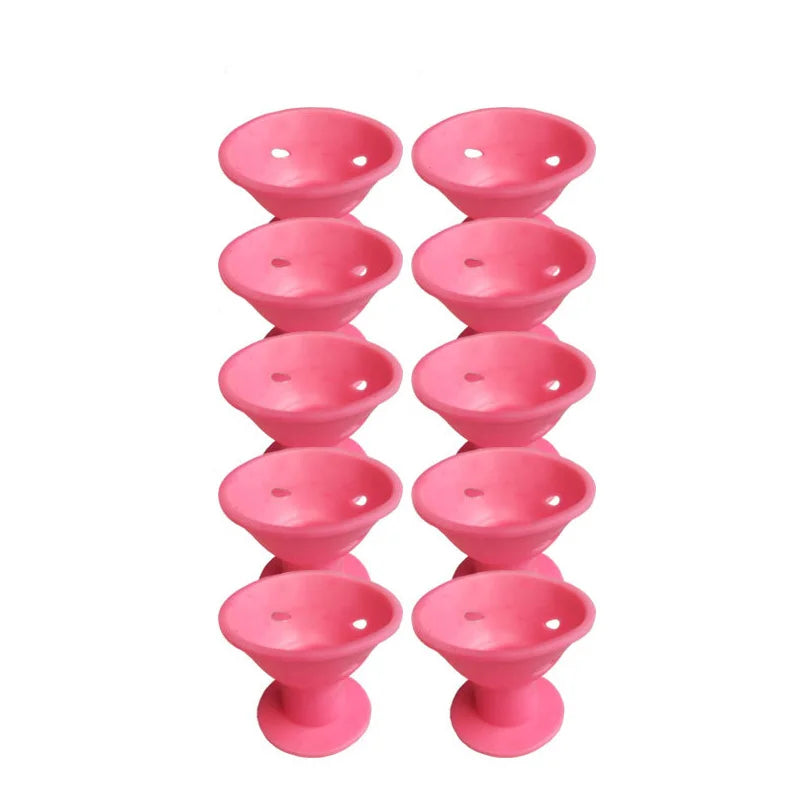 Heatless Hair Curlers Set – 10 Pcs Soft Overnight Silicone Rollers for Women & Kids, No Heat Damage