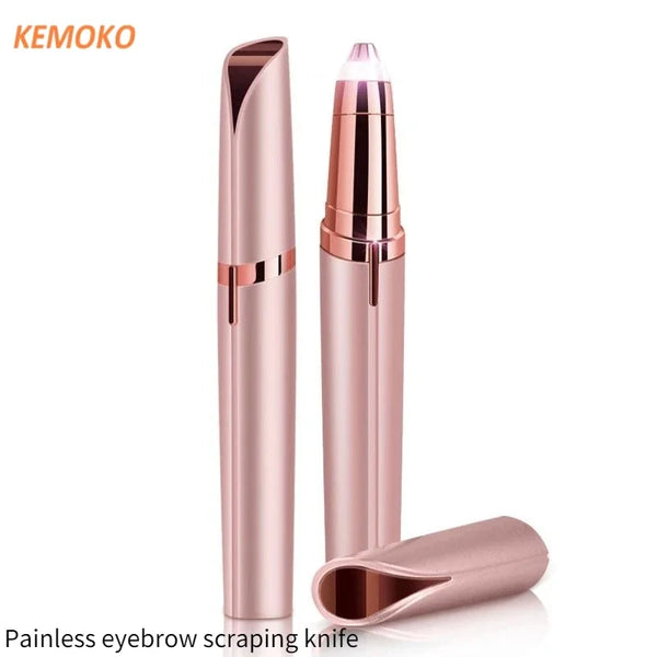 Electric Eyebrow Trimmer – USB Rechargeable, LED Light, Painless Facial Hair Remover for Women