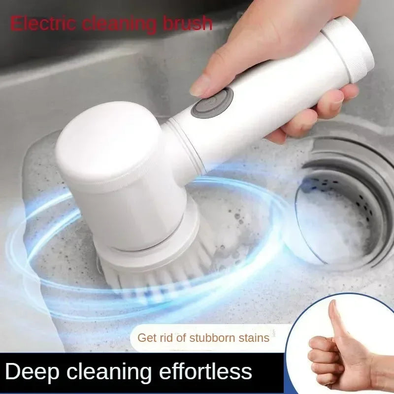 Cordless Electric Spin Scrubber – 5 Replaceable Brush Heads for Bathroom, Kitchen & Floor Cleaning