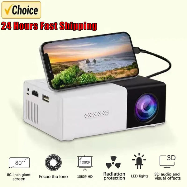 Mini Portable Projector – HD Home Theater & Smart TV for Movies, Gaming & Outdoor Use