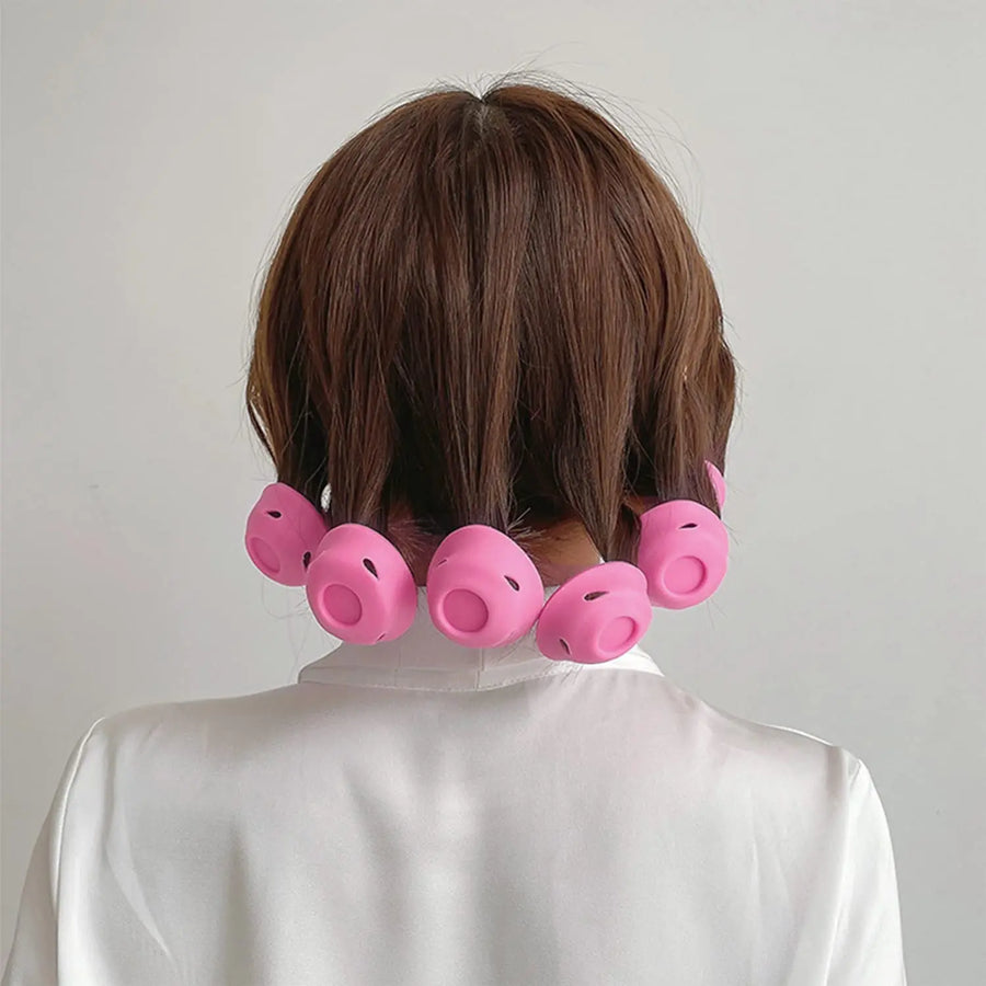 Heatless Hair Curlers Set – 10 Pcs Soft Overnight Silicone Rollers for Women & Kids, No Heat Damage