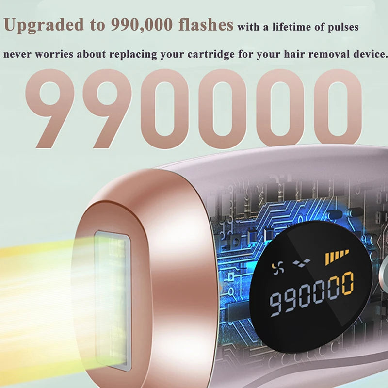 IPL Laser Hair Remover – 999,990 Flashes, 5 Levels, LCD Display for Women & Men