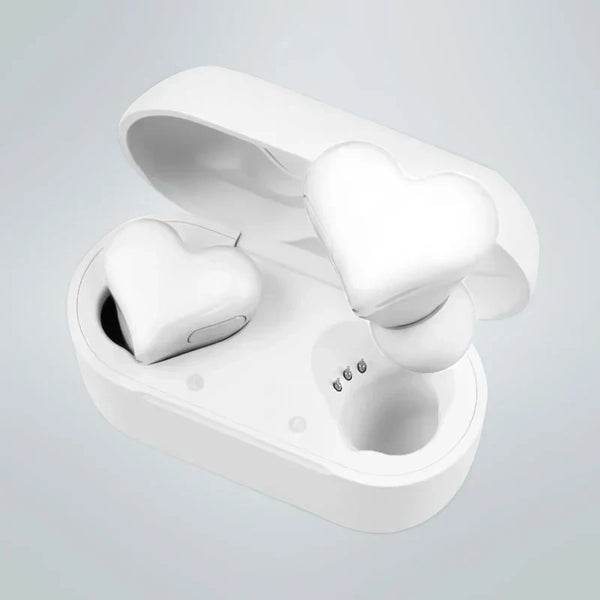 Heart-Shaped Bluetooth Wireless Headphones – Stylish Fashion Headphones with Mic