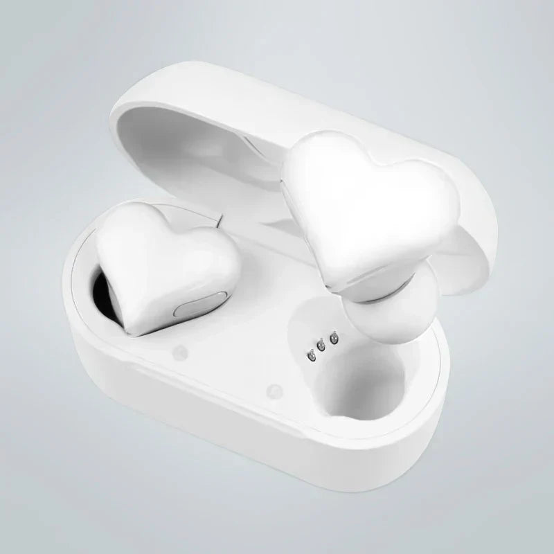 Heart-Shaped Bluetooth Wireless Headphones – Stylish Fashion Headphones with Mic