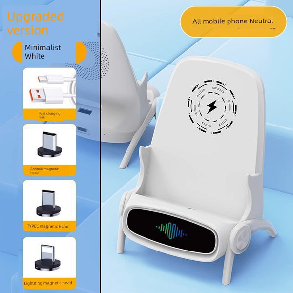 2-in-1 Wireless Phone Charger & Chair Sound Amplifier – Qi Compatible for Movies & Gaming