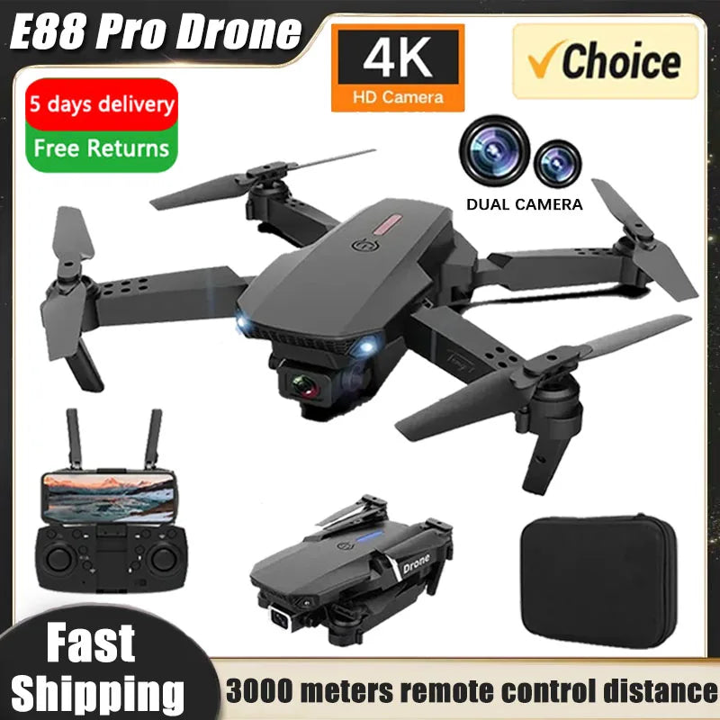 Professional 4K Drone – Dual HD Camera, 1080P Wide Angle, App Control & 360 Flip
