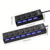 High-Speed USB 2.0 Hub Adapter – 4 or 7 Port USB Splitter with LED Switch for PC & Laptop