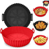 Reusable Silicone Air Fryer Liner Pot – 8 Inch Non-Stick, Oil-Draining, Dishwasher Safe