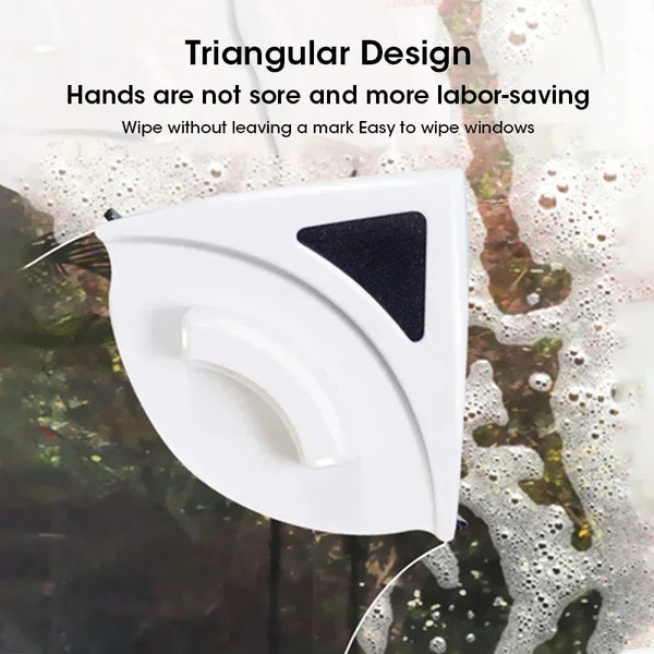 Double-Sided Magnetic Window Cleaner – Glass Cleaning Tool with Wiping Cloth for 3–5mm Windows