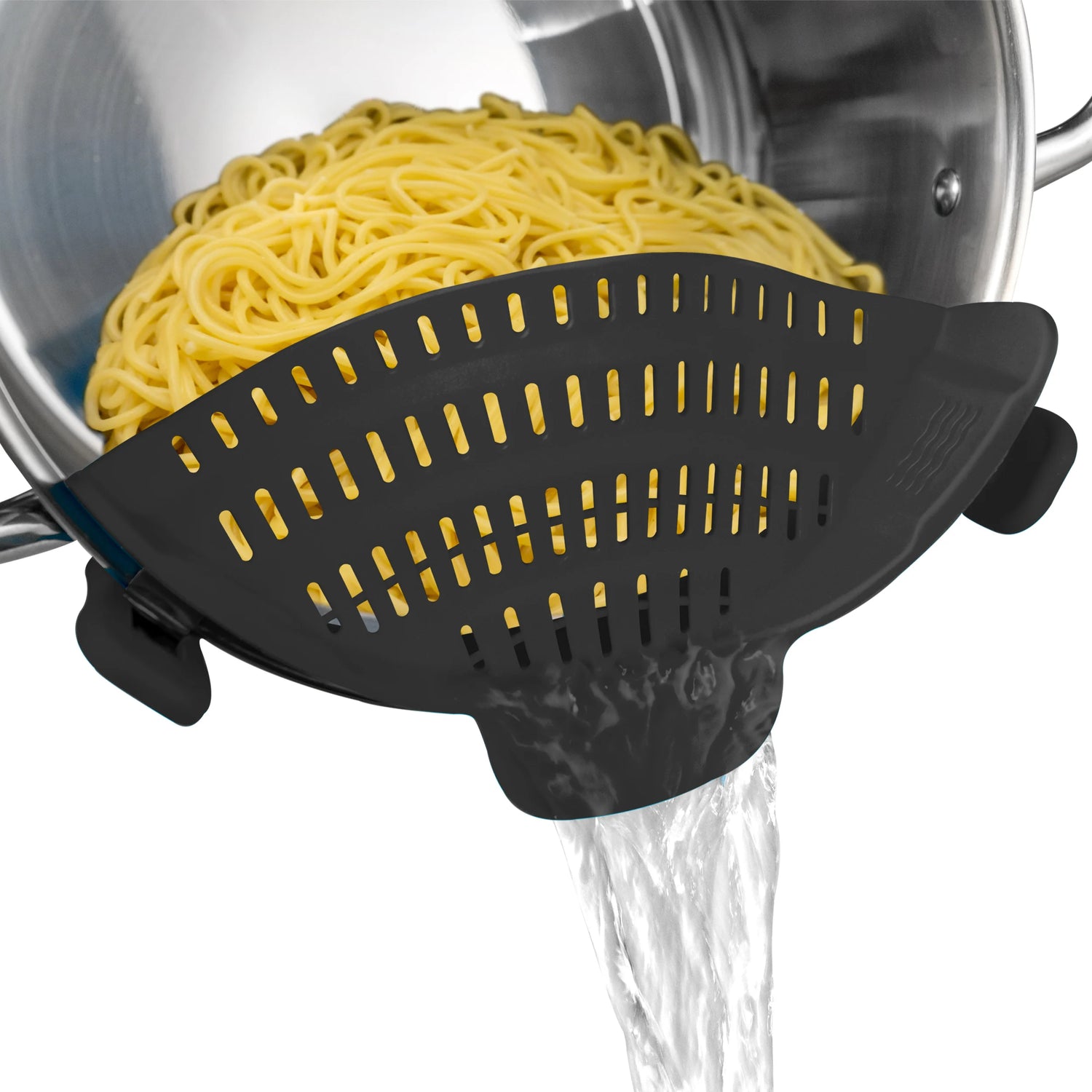 Adjustable Silicone Clip-On Pot Strainer – Universal Colander for Pots, Pans & Bowls