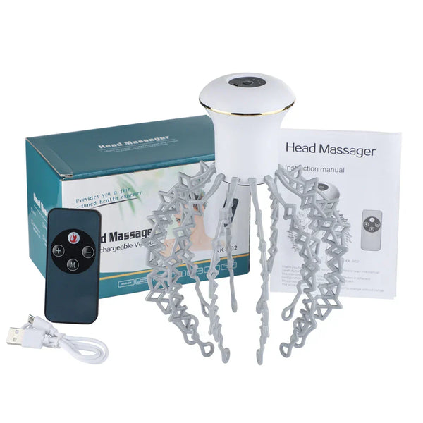 Wireless 12-Claw Electric Head Massager – Scalp Stimulation for Relaxation & Hair Growth