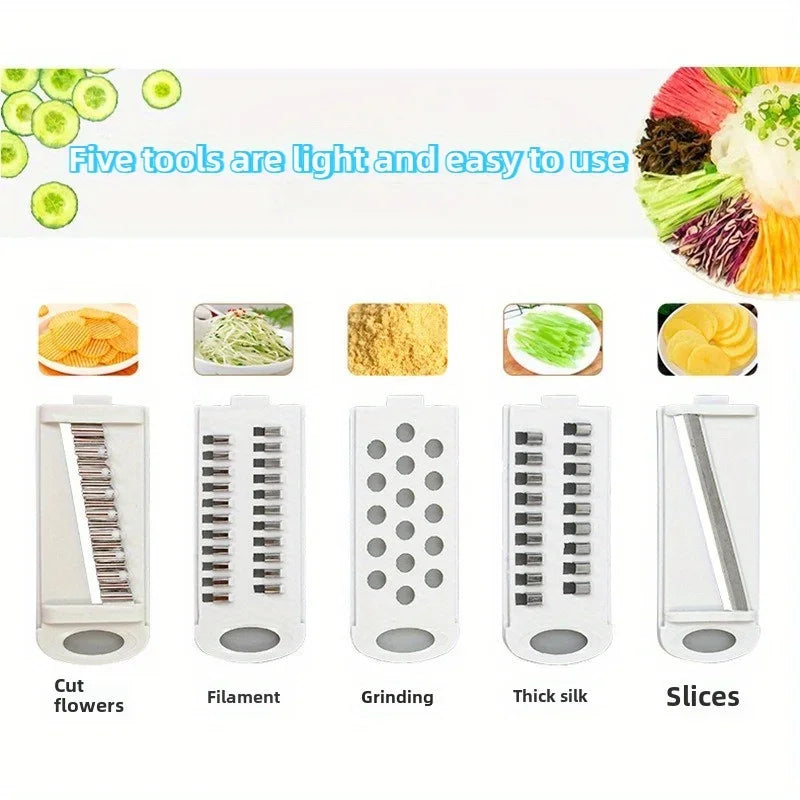 7-in-1 Mandoline Slicer – Vegetable, Potato, Cheese & Cucumber Grater with Stainless Steel Blades