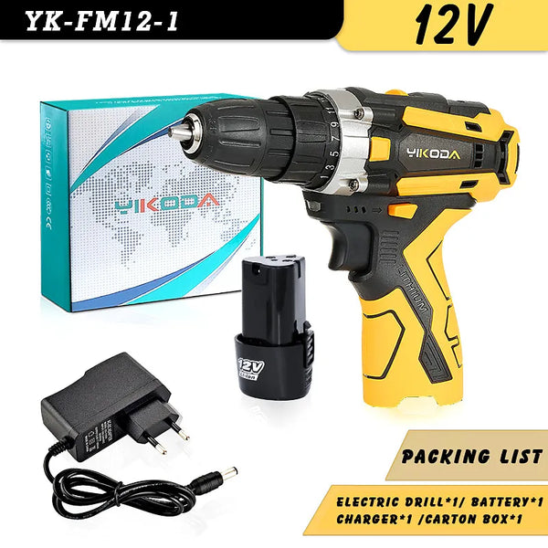 21V Cordless Rechargeable Electric Drill – Variable Speed, Lightweight for DIY & Pro Use