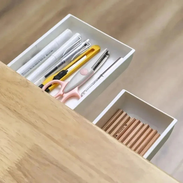 Hidden Under-Desk Storage Drawer – Self-Adhesive Desktop Organizer Box