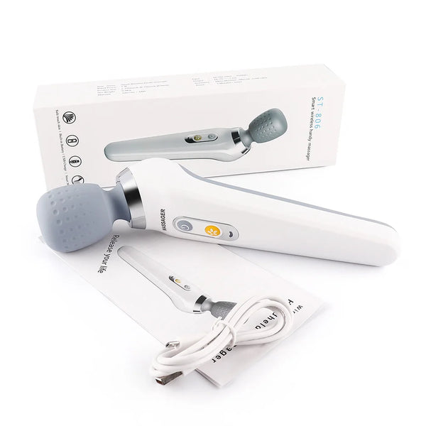 USB Handheld Electric Wand Massager – Deep Vibration for Neck, Back & Full Body Relief