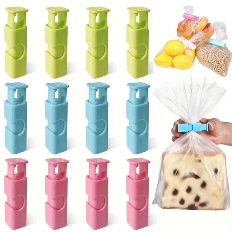 Reusable Food Bag Clips 4-Pack – Airtight Press-Seal Snack & Chip Bag Sealer, BPA-Free