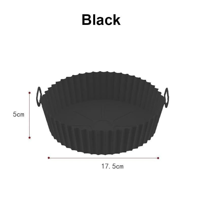 Reusable Silicone Air Fryer Liner Pot – 8 Inch Non-Stick, Oil-Draining, Dishwasher Safe