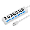 High-Speed USB 2.0 Hub Adapter – 4 or 7 Port USB Splitter with LED Switch for PC & Laptop