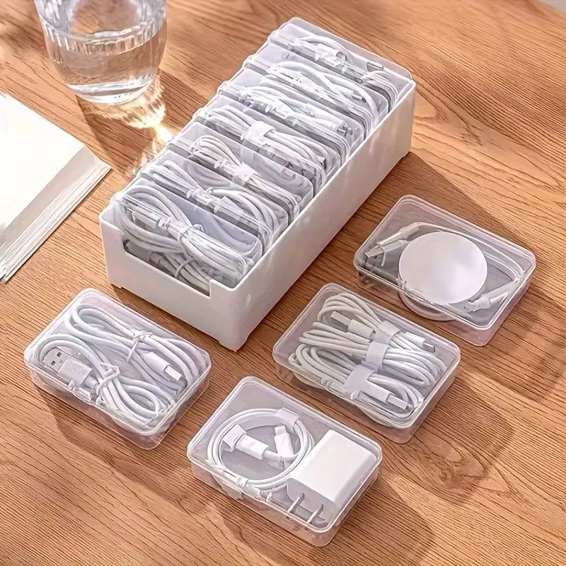 Cable Organizer Storage Box Set – Desk Cord & Mobile Device Management Organizer