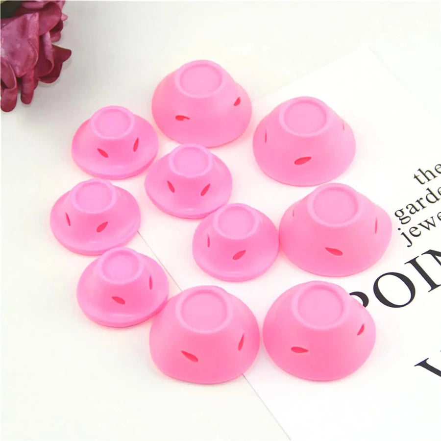 Heatless Hair Curlers Set – 10 Pcs Soft Overnight Silicone Rollers for Women & Kids, No Heat Damage