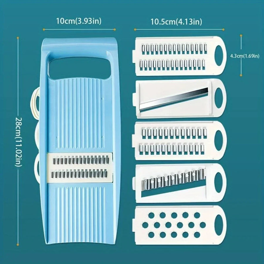 7-in-1 Mandoline Slicer – Vegetable, Potato, Cheese & Cucumber Grater with Stainless Steel Blades