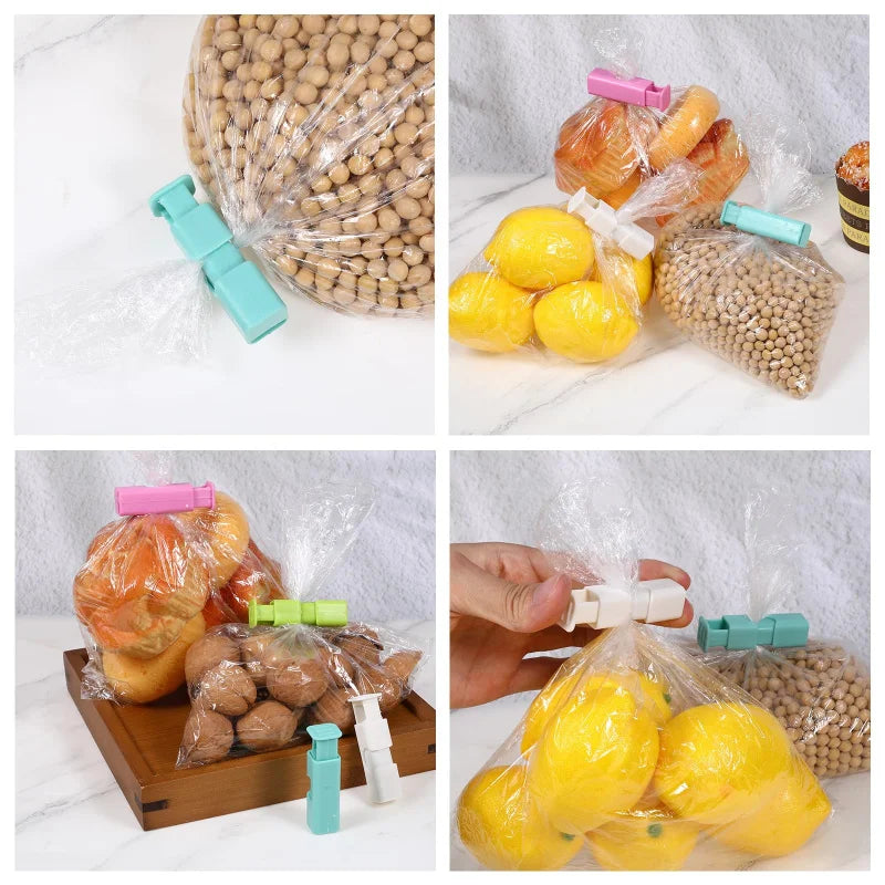 Reusable Food Bag Clips 4-Pack – Airtight Press-Seal Snack & Chip Bag Sealer, BPA-Free