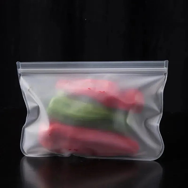Reusable Silicone Food Storage Bags – Leakproof Stand-Up Zip Lunch Bags, BPA-Free