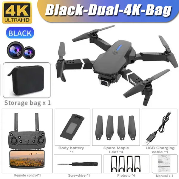Professional 4K Drone – Dual HD Camera, 1080P Wide Angle, App Control & 360 Flip