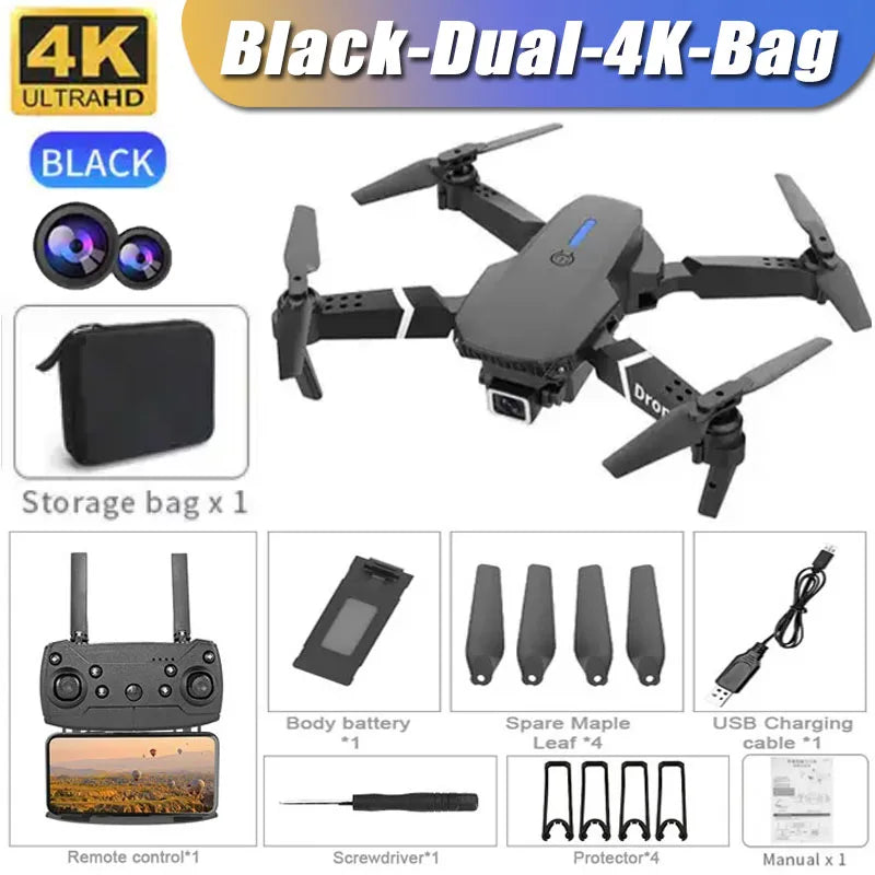 Professional 4K Drone – Dual HD Camera, 1080P Wide Angle, App Control & 360 Flip