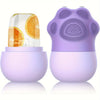 Ice Roller for Face & Eyes – Cooling De-Puff Skin Care Tool with Silicone Brush & Scrubber Mat