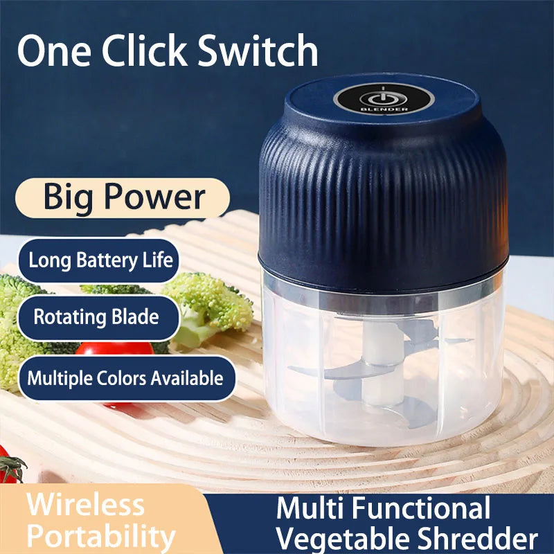 Mini Wireless Electric Garlic Chopper – 250ml USB Rechargeable Food Chopper for Kitchen