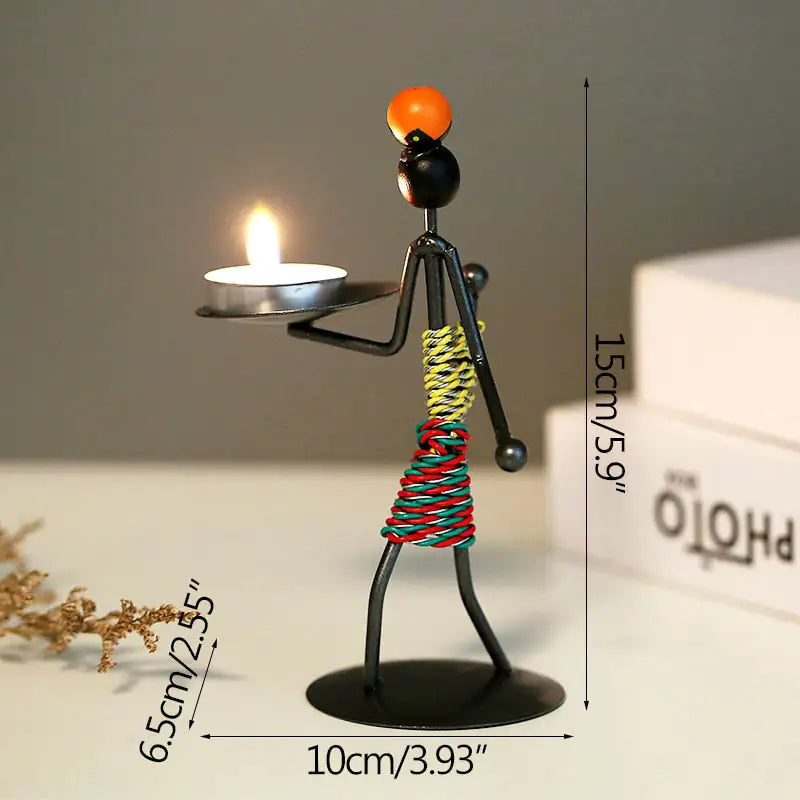 Nordic Metal Candlestick – Minimalist Scandinavian Home Decor for Dining & Shelf