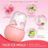 Ice Roller for Face & Eyes – Cooling De-Puff Skin Care Tool with Silicone Brush & Scrubber Mat