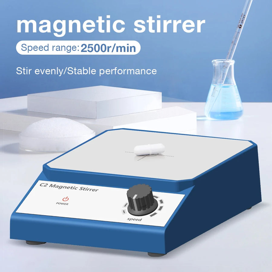 Magnetic Stirrer Mixer with Stir Bar – Adjustable 0-2500 RPM, 2000ml, CE Certified (AC 100-240V)