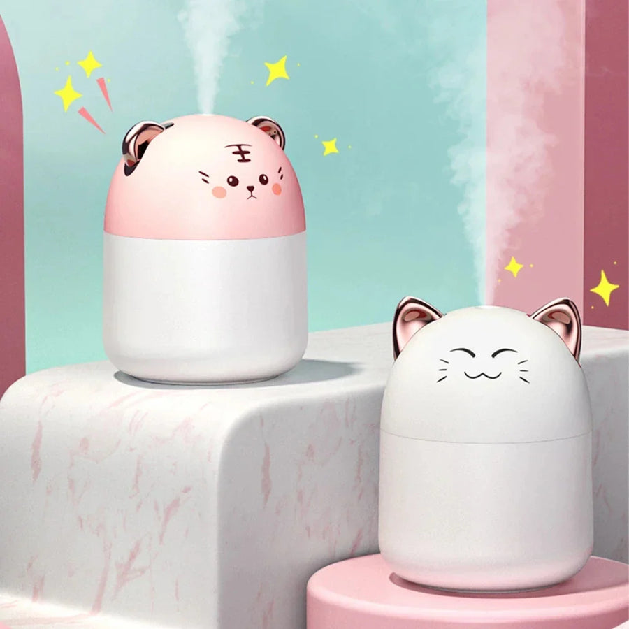 Kawaii USB Air Humidifier & Diffuser with Night Light – Cute Desk & Bedroom Decor