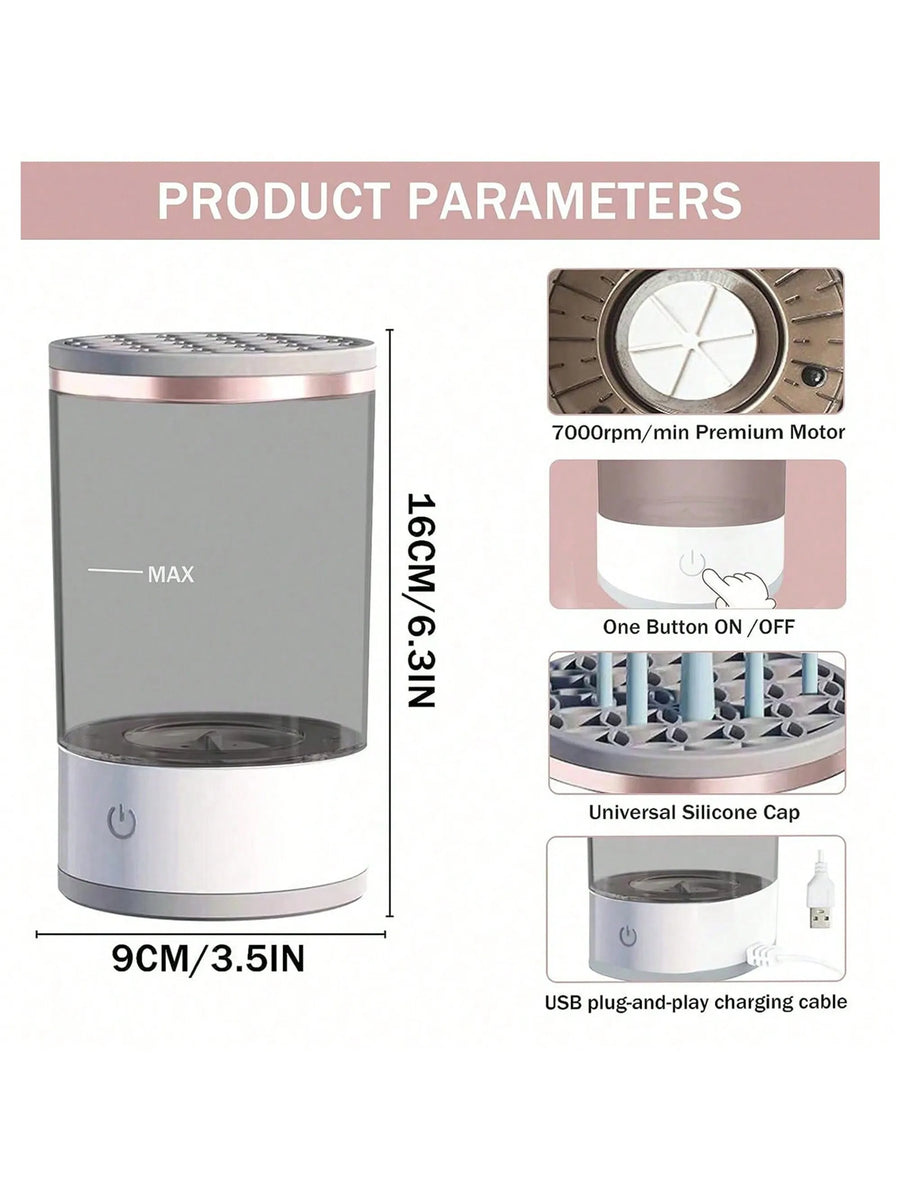 Electric Makeup Brush Cleaner Machine – Auto Spinner for Fast, Hygienic Brush Cleaning