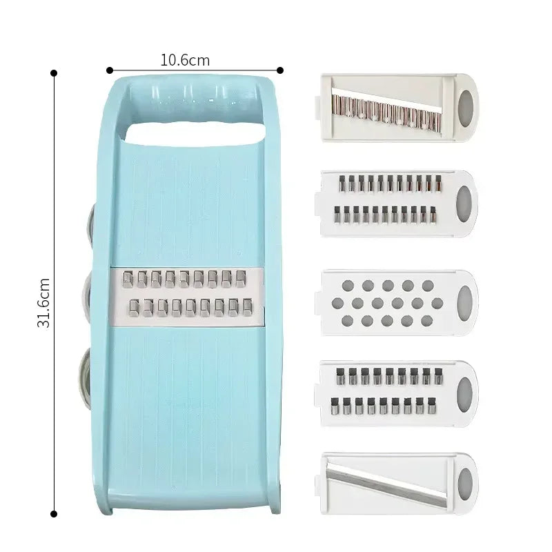 7-in-1 Mandoline Slicer – Vegetable, Potato, Cheese & Cucumber Grater with Stainless Steel Blades