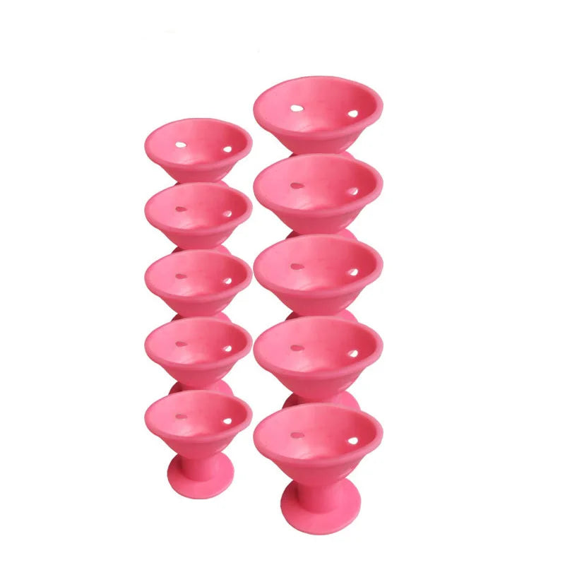 Heatless Hair Curlers Set – 10 Pcs Soft Overnight Silicone Rollers for Women & Kids, No Heat Damage