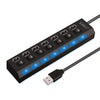 High-Speed USB 2.0 Hub Adapter – 4 or 7 Port USB Splitter with LED Switch for PC & Laptop
