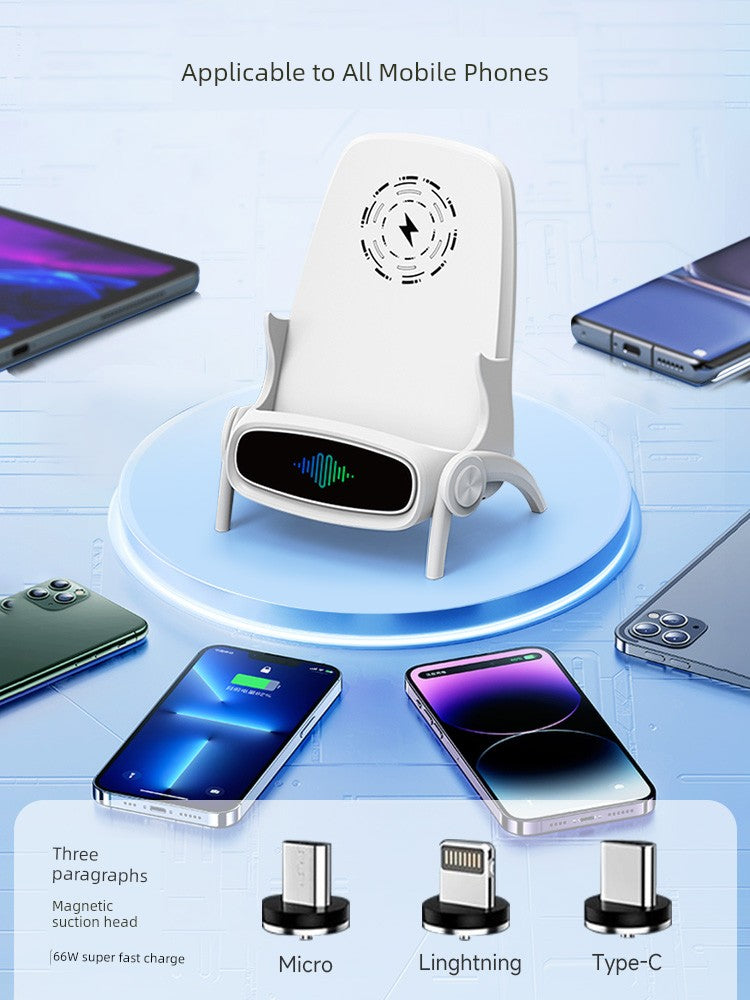 2-in-1 Wireless Phone Charger & Chair Sound Amplifier – Qi Compatible for Movies & Gaming