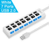 High-Speed USB 2.0 Hub Adapter – 4 or 7 Port USB Splitter with LED Switch for PC & Laptop