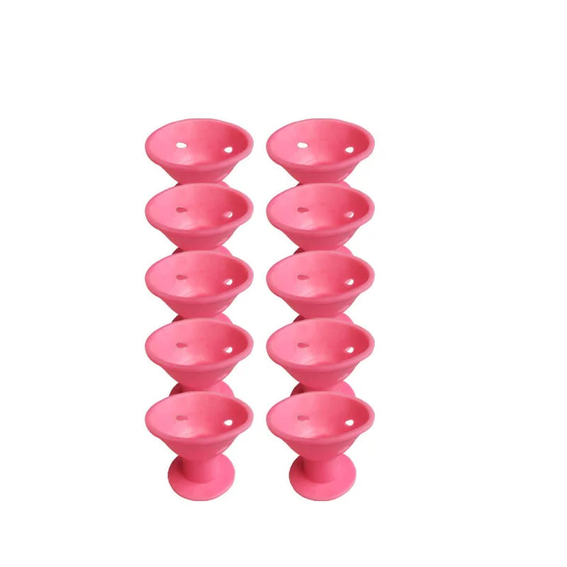 Heatless Hair Curlers Set – 10 Pcs Soft Overnight Silicone Rollers for Women & Kids, No Heat Damage