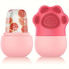Ice Roller for Face & Eyes – Cooling De-Puff Skin Care Tool with Silicone Brush & Scrubber Mat
