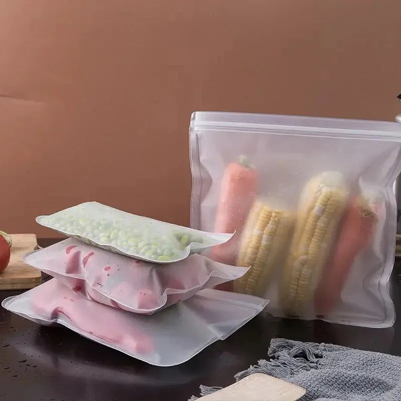 Reusable Silicone Food Storage Bags – Leakproof Stand-Up Zip Lunch Bags, BPA-Free