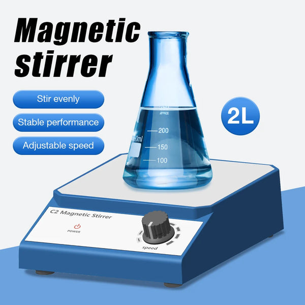 Magnetic Stirrer Mixer with Stir Bar – Adjustable 0-2500 RPM, 2000ml, CE Certified (AC 100-240V)
